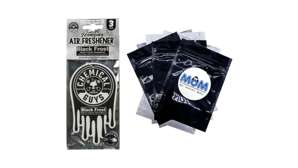 Hanging Air Freshener, Black Frost - 1 pack - 3 count per pack - plus 3 My Outlet Mall Resealable Storage Pouches
