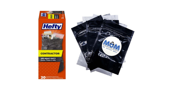 Heavy Duty Contractor Large Trash Bags 45 gallon - 1 pack - 20 Count - plus 3 My Outlet Mall Resealable Storage Pouches