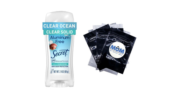 Aluminum Free Clear Solid, Clear Ocean Scent - 1 pack - 2.4 oz per pack - plus 3 My Outlet Mall Resealable Storage Pouches