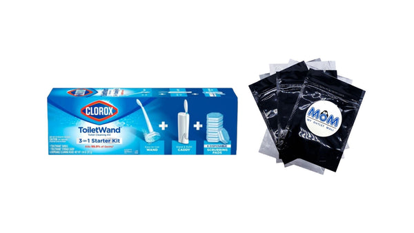 ToiletWand Disposable Toilet Bowl Brush Cleaner System - 1 pack - plus 3 My Outlet Mall Resealable Storage Pouches