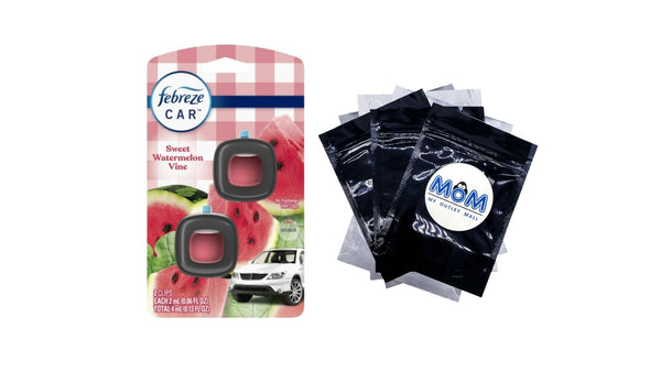 Car Air Freshener, Odor-Fighting Car Vent Clip, Watermelon - 1 pack - 2 count per pack plus 3 My Outlet Mall Resealable Storage Pouches