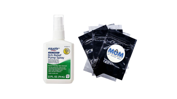Extra Strength Anti-Itch Pump Spray for Skin Irritation - 1 pack - 2.5 oz per pack - plus 3 My Outlet Mall Resealable Storage Pouches