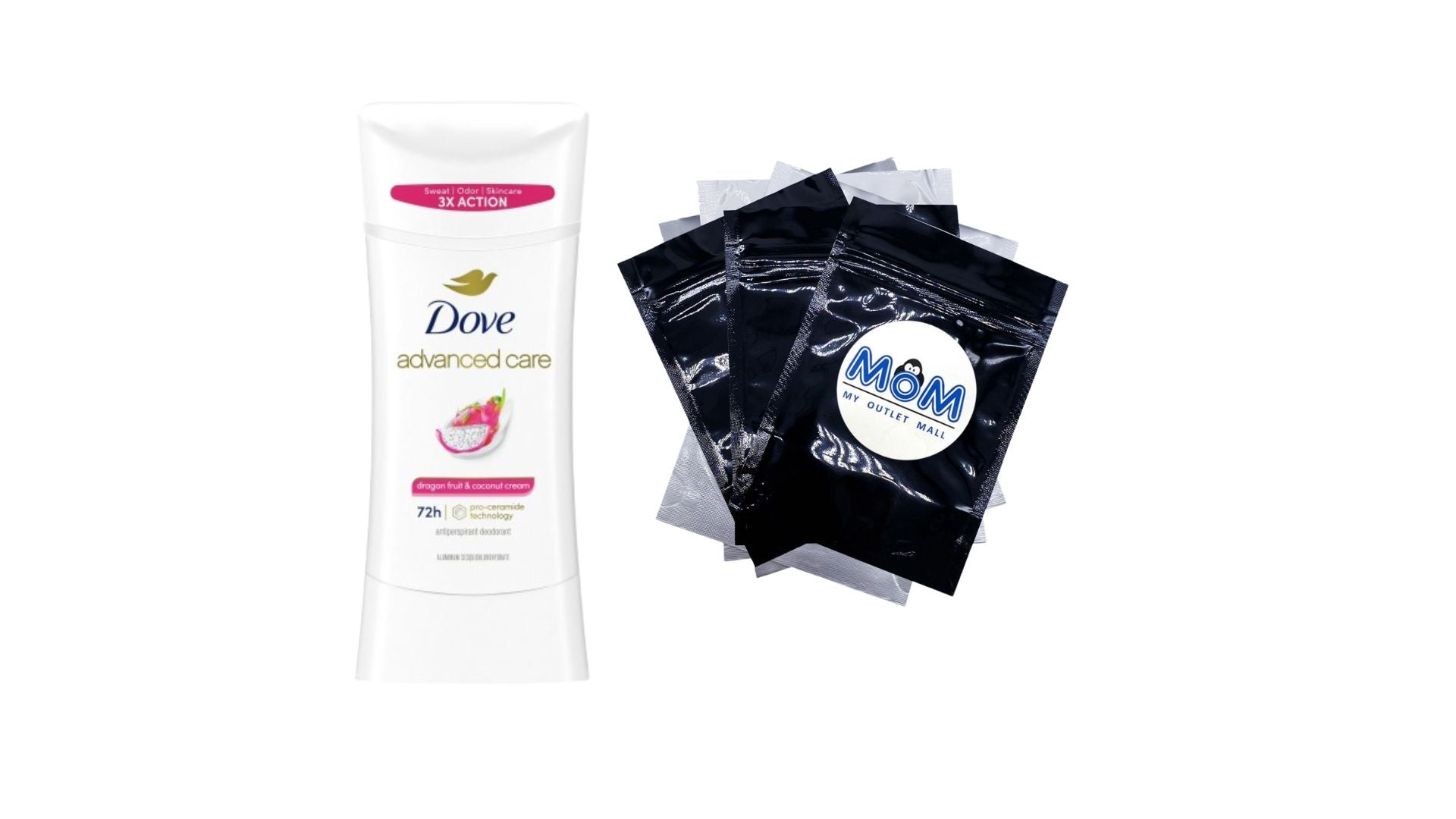 Advanced Care Antiperspirant Deodorant Stick for Women Dragon Fruit & Coconut Cream - 1 pack - 2.6 oz per pack - plus 3 My Outlet Mall Resealable Storage Pouches