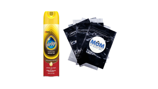 Spray Furniture Polish, Amber and Argan Scent - 1 pack -  9.7 oz per pack - plus 3 My Outlet Mall Resealable Storage Pouches