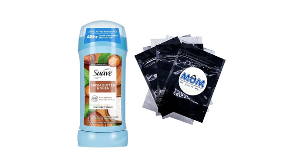 Antiperspirant Deodorant For Women, 48hr Protection, Cocoa Butter & Shea - 1 pack - 2.6 oz per pack - plus 3 My Outlet Mall Resealable Storage Pouches