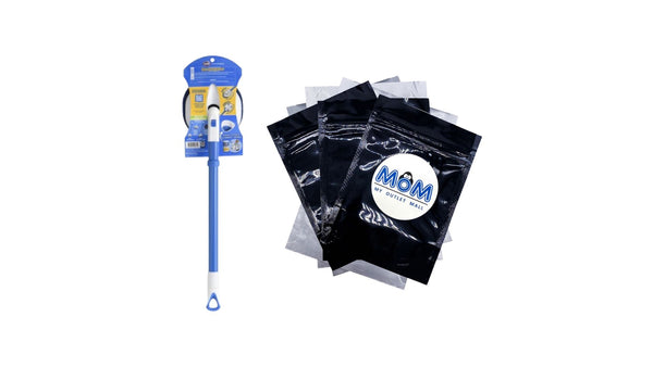 Extendable Tub And Tile Scrubber 28.5-Inch Max Reach Short Version - 1 pack - plus 3 My Outlet Mall Resealable Storage Pouches
