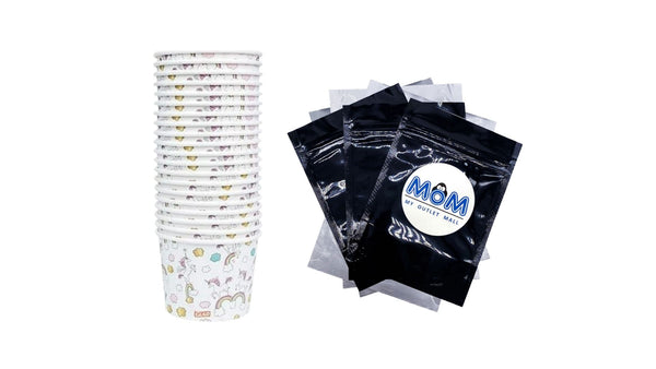 Kids Unicorns Paper Snack Bowls No Lid 12oz - 1 pack - 20 Count per pack - plus 3 My Outlet Mall Resealable Storage Pouches