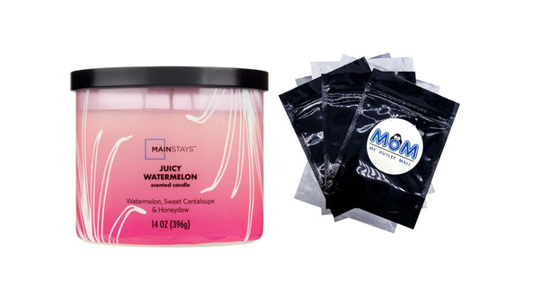 3-Wick Ombre Wrap Juicy Watermelon Candle - 1 pack - 14 oz per pack - plus 3 My Outlet Mall Resealable Storage Pouches