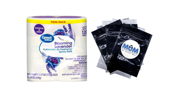 Automatic Air Freshener Spray Refill, Blooming Lavender, Twin Pack - 1 pack - plus 3 My Outlet Mall Resealable Storage Pouches