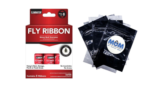 Non-Toxic Fly Ribbon, Poison-Free Pest Control, Sticky Paper, Traps Flying Insects - 1 pack - plus 3 My Outlet Mall Resealable Storage Pouches
