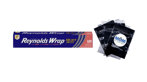 Wrap Heavy Duty Aluminum Foil Roll, 12 inches Wide, 100 Sq. Ft. - 1 pack - plus 3 My Outlet Mall Resealable Storage Pouches