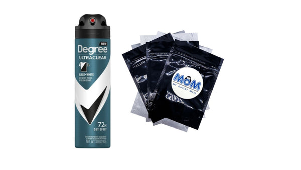 Ultra Clear Long Lasting Men's Antiperspirant Deodorant Dry Spray, Woody - 1 pack - 3.8 oz per pack - plus 3 My Outlet Mall Resealable Storage Pouches