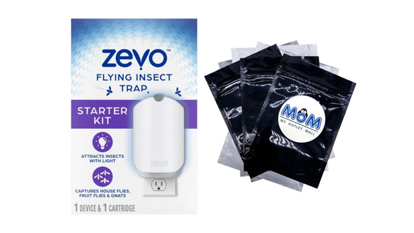 Flying Insect Indoor Fly Trap (1 Device + 1 Refill) - 1 pack - plus 3 My Outlet Mall Resealable Storage Pouches
