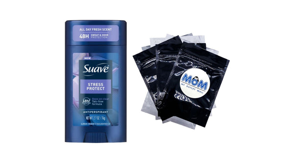 Stress Protect Men’s Antiperspirant Deodorant, Lavender & Cedarwood Scent, 48-Hour Protection - 1 pack - 2.7 oz per pack - plus 3 My Outlet Mall Resealable Storage Pouches