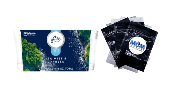 Sea Mist & Cypress, Fresh Collection Candles, 2 Candles - 1 pack - plus 3 My Outlet Mall Resealable Storage Pouches