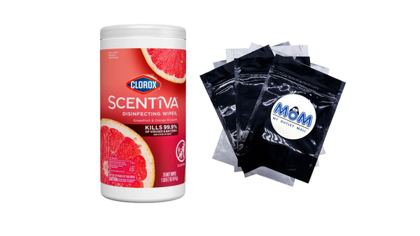 Scentiva Bleach-Free Cleaning Wipes, Grapefruit & Orange Blossom - 1 pack - 75 count plus 3 My Outlet Mall Resealable Storage Pouches