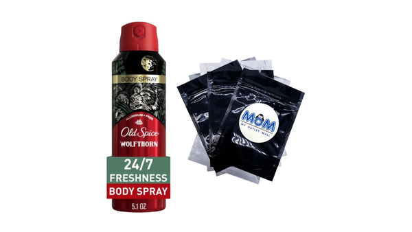 Aluminum Free Body Spray for Men, Wolfthorn - 1 pack - 5.1 oz per pack - plus 3 My Outlet Mall Resealable Storage Pouches