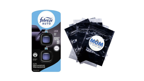 Auto Car Air Freshener, Odor-Fighting Car Vent Clip, Lush, 2 Count - 1 pack - plus 3 My Outlet Mall Resealable Storage Pouches