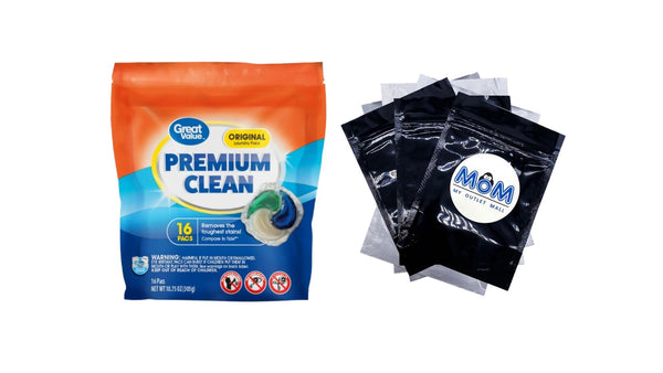 Premium Clean Laundry Pacs Original Scent - 1 pack - 16 Count - plus 3 My Outlet Mall Resealable Storage Pouches