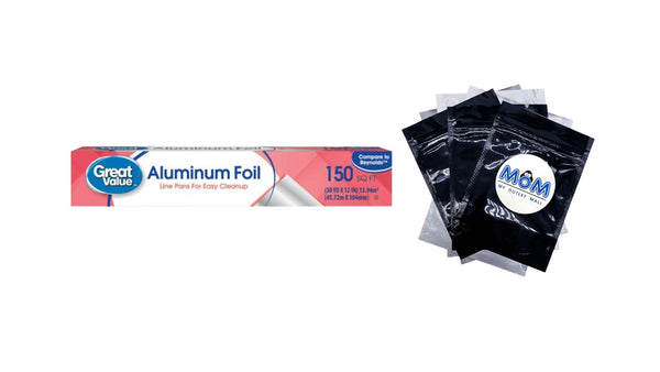 Aluminum Foil, 150 sq ft - 1 pack - plus 3 My Outlet Mall Resealable Storage Pouches