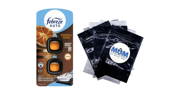 Auto Car Air Freshener, Odor-Fighting Car Vent Clip, Bourbon & Orange, 2 Count - 1 pack - plus 3 My Outlet Mall Resealable Storage Pouches