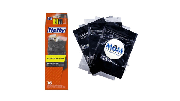 Heavy Duty Contractor Extra Large Trash Bags, 55 gallon - 1 pack - 16 count per pack - plus 3 My Outlet Mall Resealable Storage Pouches
