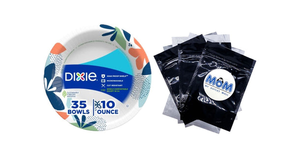 Everyday Disposable Paper Bowls, 10 oz, Multi-Color - 1 pack - 35 Count per pack - plus 3 My Outlet Mall Resealable Storage Pouches
