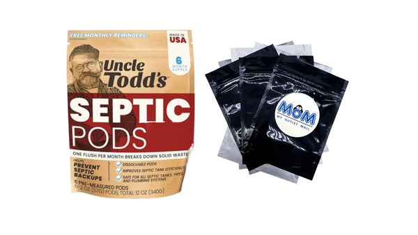 Septic Pods, Septic Tank Treatment, Six Month Supply, One Flush per Month - 1 pack - 6 count per pack - plus 3 My Outlet Mall Resealable Storage Pouches