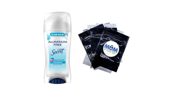 Aluminum Free Deodorant Clear Solid, Waterlily - 1 pack - 2.4 oz per pack - plus 3 My Outlet Mall Resealable Storage Pouches