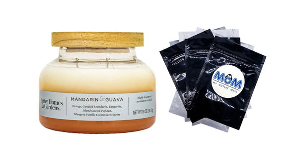 Mandarin Guava Scented 2-Wick Ombre Bell Jar Candle - 1 pack - 18 oz per pack - plus 3 My Outlet Mall Resealable Storage Pouches