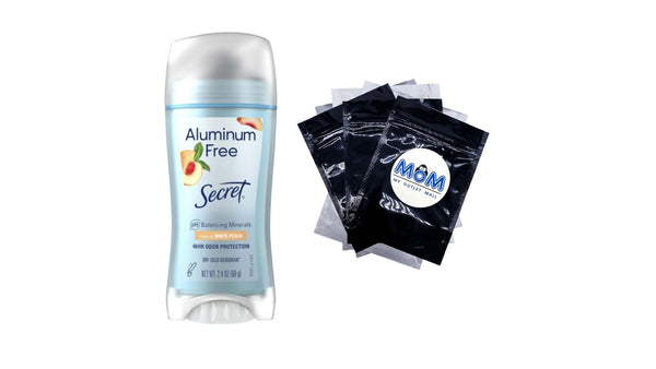 Aluminum Free Women's Deodorant Solid, White Peach - 1 pack - 2.4 oz per pack - plus 3 My Outlet Mall Resealable Storage Pouches