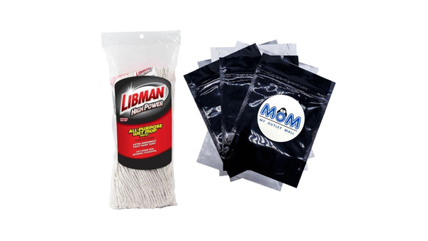 Heavy Duty All-Purpose Cut End Cotton and Polyester Blend Wet Mop Refill Clip-on Attached - 1 pack - plus 3 My Outlet Mall Resealable Storage Pouches
