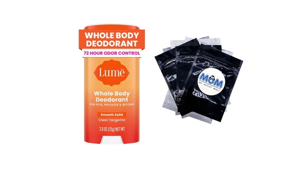 Whole Body Deodorant for Women Smooth Solid Stick  Aluminum Free, Clean Tangerine - 1 pack - 2.6 oz per pack - plus 3 My Outlet Mall Resealable Storage Pouches