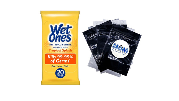 Antibacterial Hand Wipes Travel Pack, Tropical Splash Citrus Scent - 1 pack - 20 count per pack - plus 3 My Outlet Mall Resealable Storage Pouches
