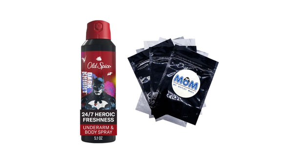 Aluminum Free Deodorant for Men, 24/7 Freshness, Body Spray, Long Lasting Odor Protection, Smell Like a Hero, Batman, Black Cherry and Nightfall Scent - 1 pack - 5.1 oz per pack - plus 3 My Outlet Mall Resealable Storage Pouches