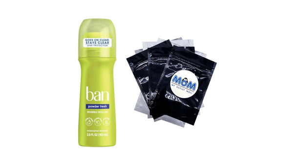 Antiperspirant Deodorant Invisible Roll-On for Women and Men, Powder Fresh - 1 pack - 3.5 oz per pack - plus 3 My Outlet Mall Resealable Storage Pouches