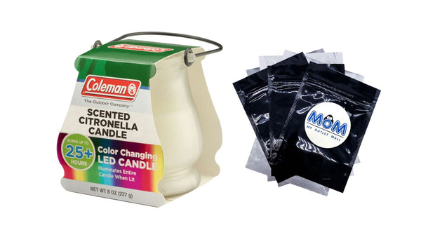 Color Changing LED Citronella Outdoor Scented Candle - 1 pack - 8 oz per pack - plus 3 My Outlet Mall Resealable Storage Pouches