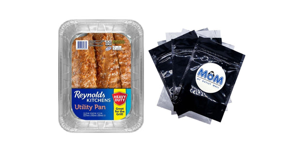 Kitchens Heavy Duty Utility Pan for Grilling, 13.25 x 9.63 x 3.5 inches - 1 pack - plus 3 My Outlet Mall Resealable Storage Pouches