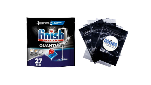 Quantum Dishwasher Pods, No Pre-Rinse Dishwasher Detergent Tabs Soap, Advanced Clean - 1 pack - 27 Count - plus 3 My Outlet Mall Resealable Storage Pouches