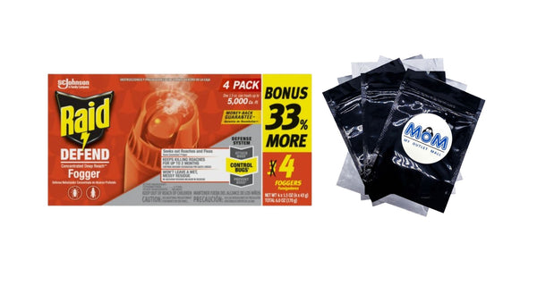 Concentrated Deep Reach Roach Insect Killer & Fogger - 1 pack - 4 Count - plus 3 My Outlet Mall Resealable Storage Pouches