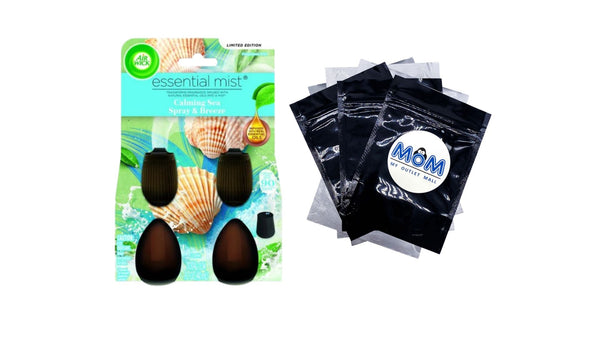Essential Mist Refill, Calming Sea Spray and Breeze, Air Freshener 2 Count - 1 pack - plus 3 My Outlet Mall Resealable Storage Pouches