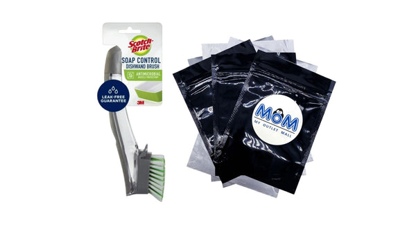 Soap Control Brush Scrubber Dishwand - 1 pack - plus 3 My Outlet Mall Resealable Storage Pouches