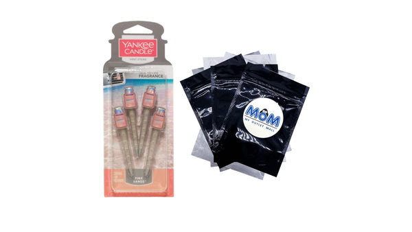 Car Air Freshener Vent Sticks, Black Coconut - 1 pack - 4 count per pack - plus 3 My Outlet Mall Resealable Storage Pouches