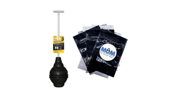Beehive Max Heavy Duty Toilet Plunger Seals All Bowl Shapes, Powerful Clog Removal - 1 pack - plus 3 My Outlet Mall Resealable Storage Pouches