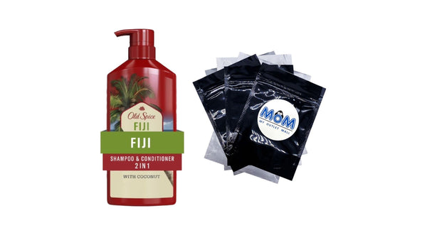 2in1 Men's Shampoo and Conditioner, All Hair Types, Fiji - 1 pack - 22Fl oz per pack - plus 3 My Outlet Mall Resealable Storage Pouches