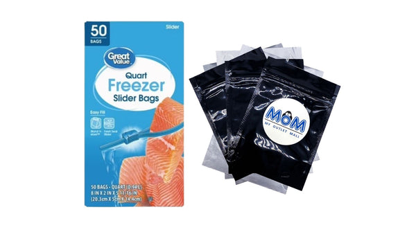 Freezer Guard Slider Zipper Bags, Quart Freezer - 1 pack - 50 Count per pack - plus 3 My Outlet Mall Resealable Storage Pouches
