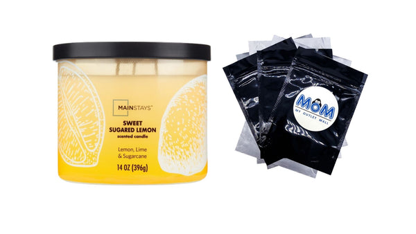 3-Wick Ombre Wrap Sweet Sugar Lemon Candle - 1 pack - 14 oz per pack - plus 3 My Outlet Mall Resealable Storage Pouches