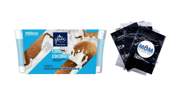 Cool Coconut Limited Edition, Fragrance Infused with Essential Oils Candles, 2 Candles - 1 pack - plus 3 My Outlet Mall Resealable Storage Pouches