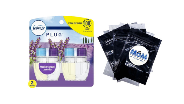 Plug Refill Odor-Fighting Air Freshener Mediterranean Lavender Scent, 2 Refills - 1 pack - plus 3 My Outlet Mall Resealable Storage Pouches