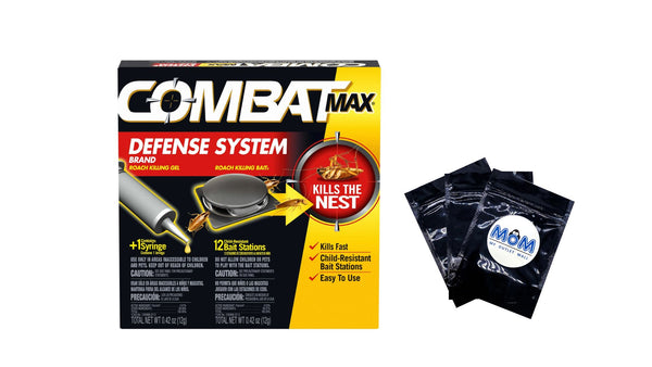 Defense System Brand, Small Roach Killing Bait and Roach Killing Gel -  1 pack - 12 count per pack plus 3 My Outlet Mall Resealable Storage Pouches